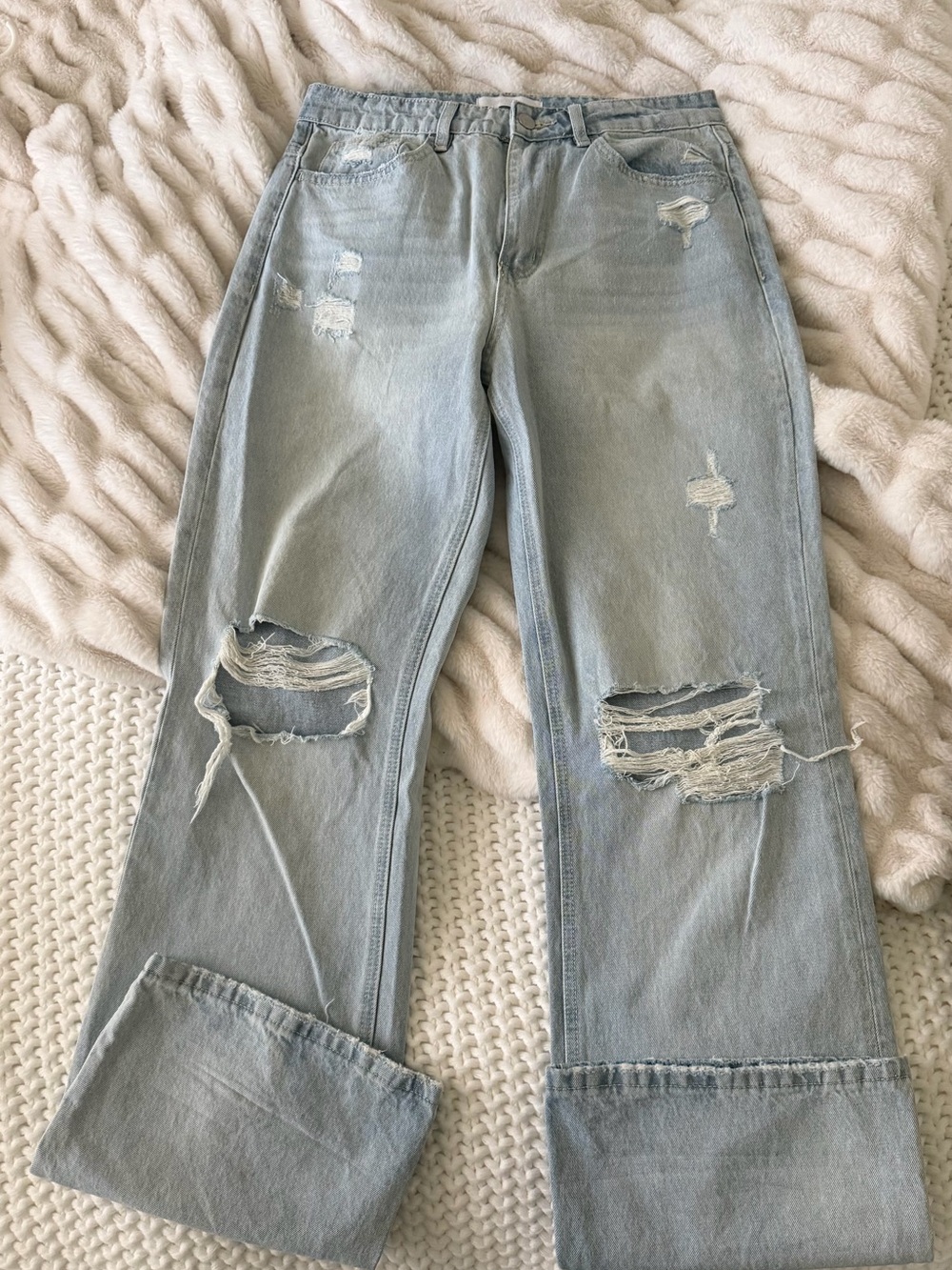 VERVET Blue 100% Cotton High Rise Vintage Flare Jeans